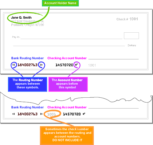 check routing number account number. Your account number is the