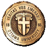 The Ottawa University crest in bronze. The legend reads: Veritas Vos Liberabit 1865 Ottawa University - click to read the history and explanation of the seal.